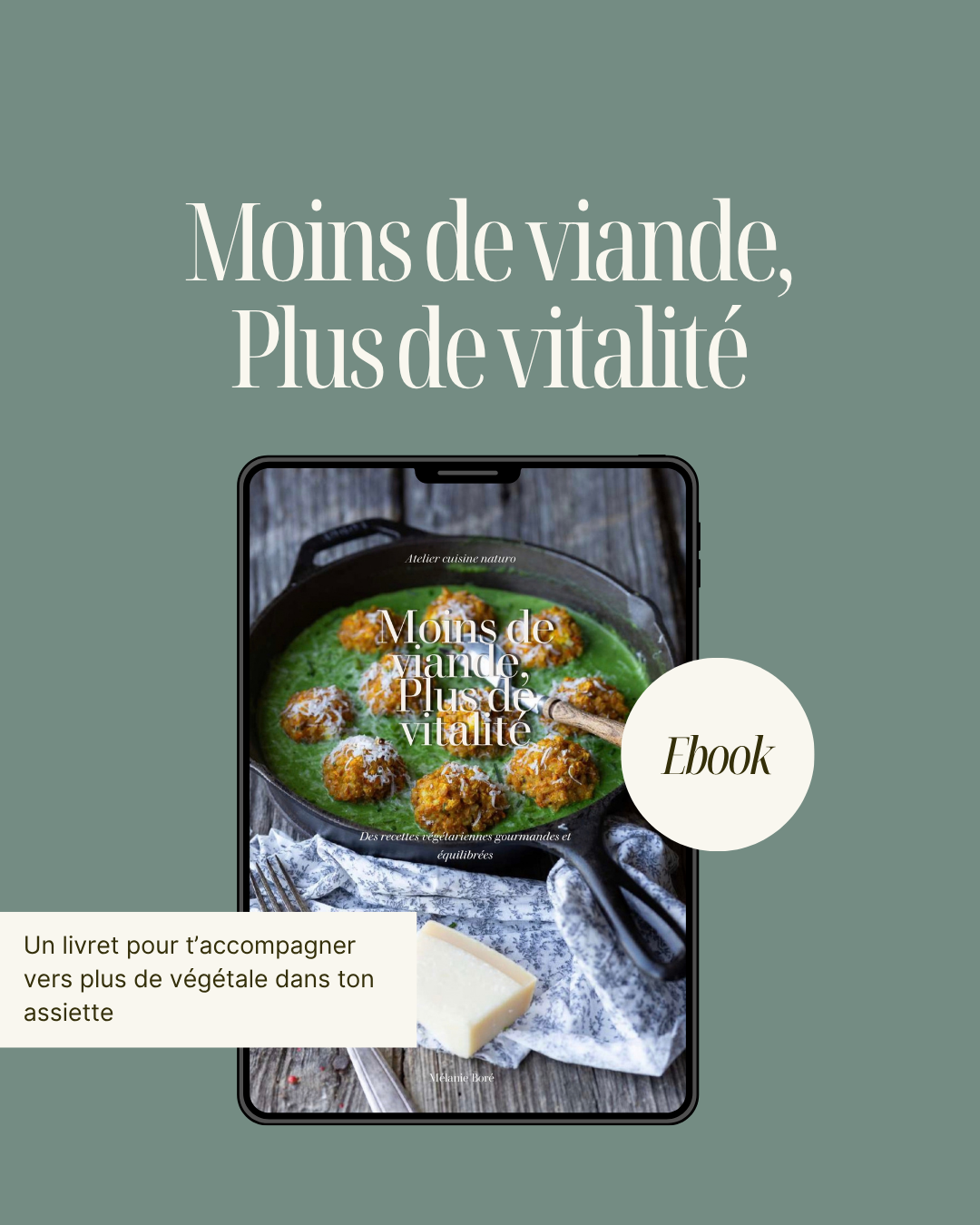 Ebook Recettes Naturo : Moins de viande et plus de vitalité